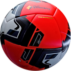 Multicolored soccer ball with 'Fut Strikers' branding on a white background