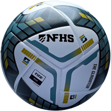 Soccer ball with NFHS and FIFA branding on a white background
