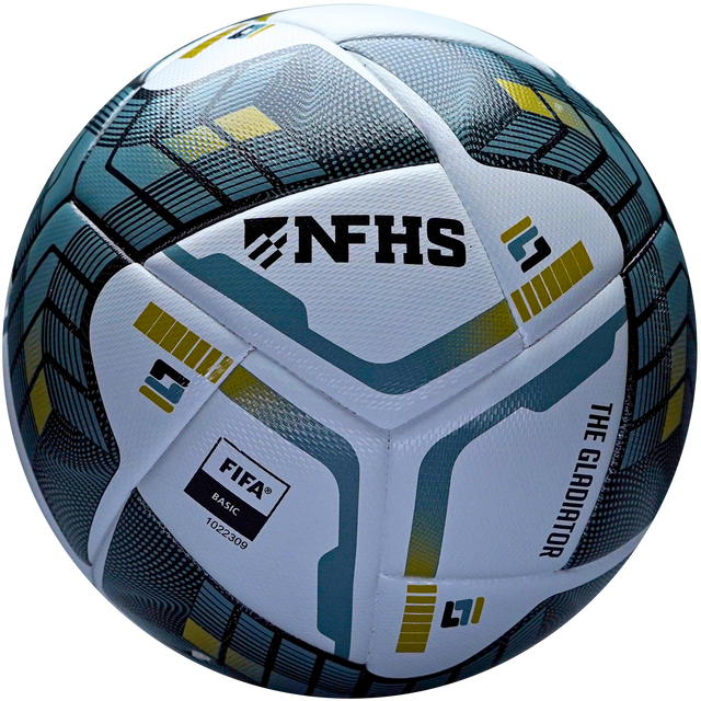 Soccer ball with NFHS and FIFA branding on a white background